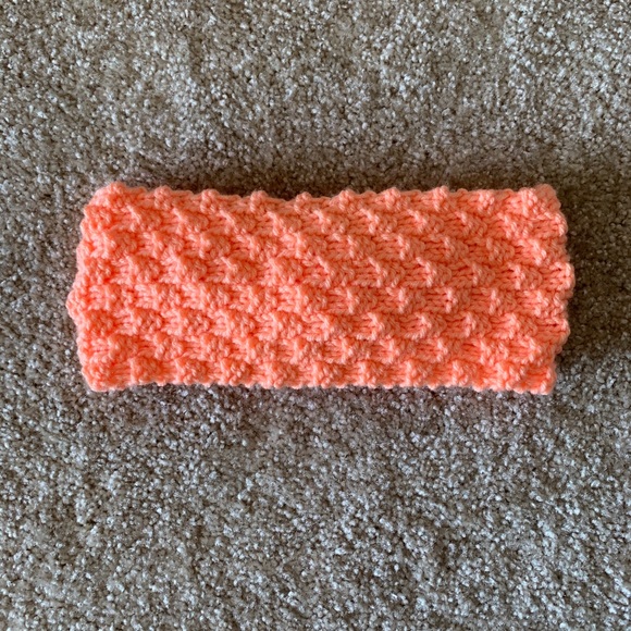 Handmade Peach Knit Headband - Picture 2 of 3